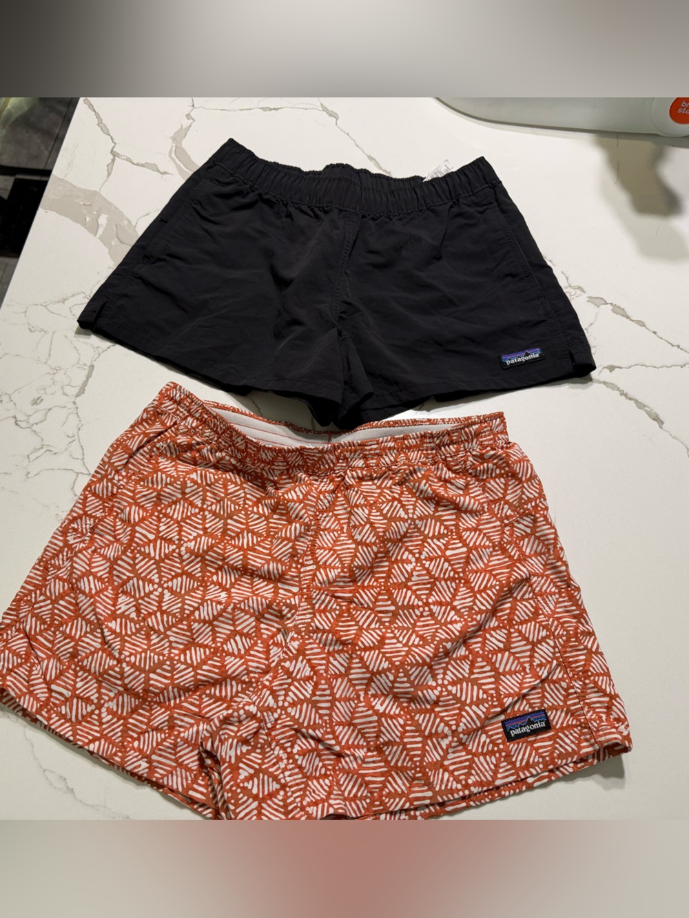 Patagonia bundle set 2  one  Black and Coral Patterned Swim Shorts